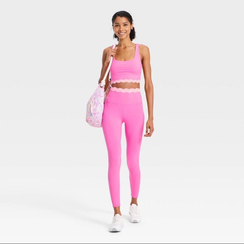 JoyLab Women's High-Rise Scallop Leggings - Pink - XXS, L & XXL - Picture 4 of 17